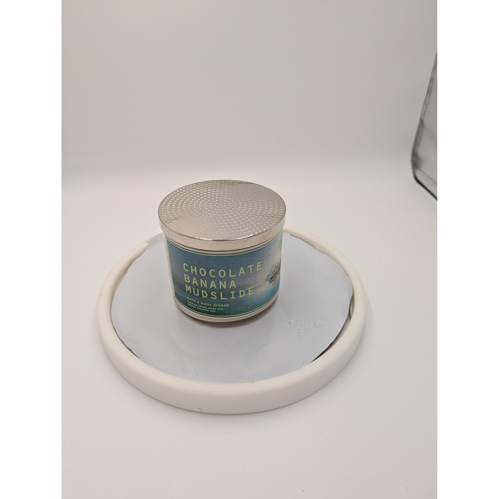 Bath and Body Works Chocolate Banana Mudslide 3 Wick Scented Candle New